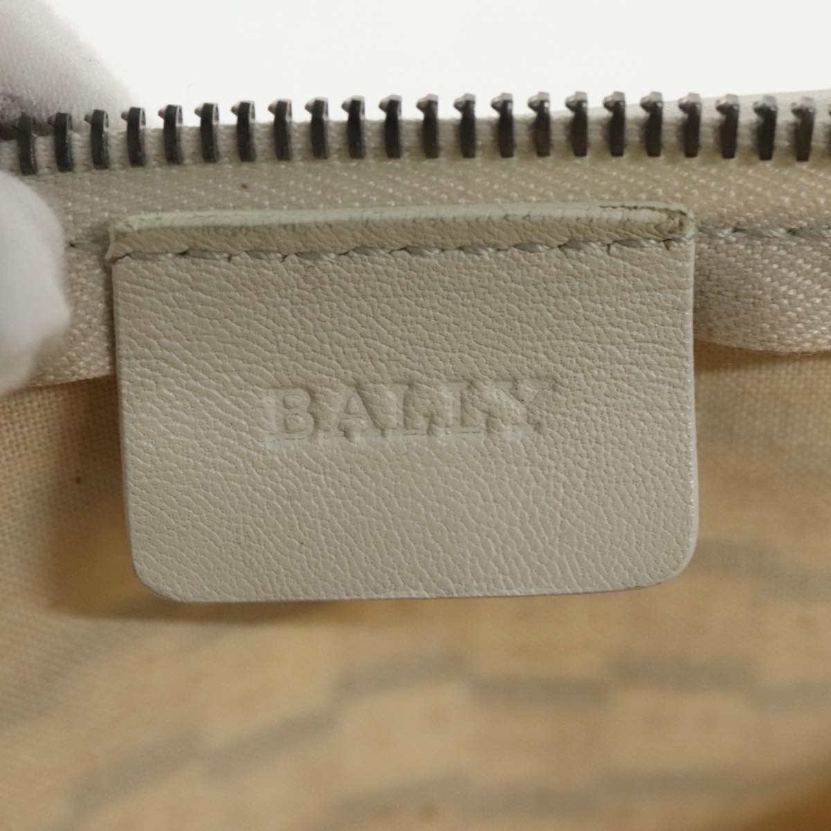 BALLY Tote Bag Vinyl Clear Silver Auth ti2292