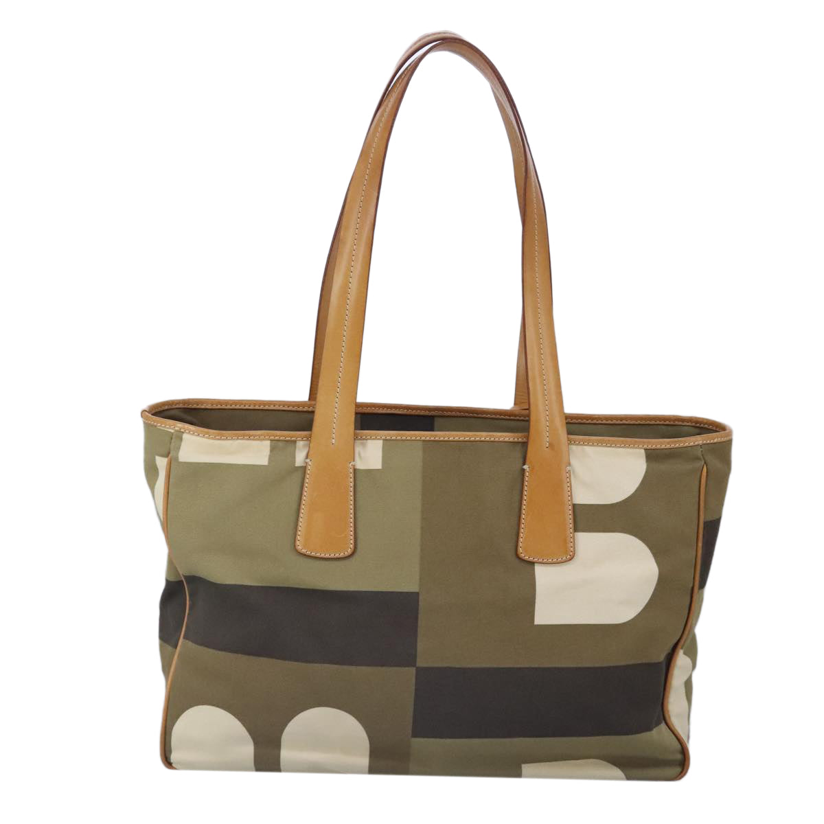 BALLY Shoulder Bag Canvas Beige Khaki Auth ti2293 - 0