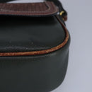 BALLY Shoulder Bag Leather Brown Green Auth ti2296-14