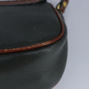 BALLY Shoulder Bag Leather Brown Green Auth ti2296-16