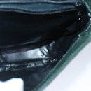 BALLY Shoulder Bag Leather Brown Green Auth ti2296-19