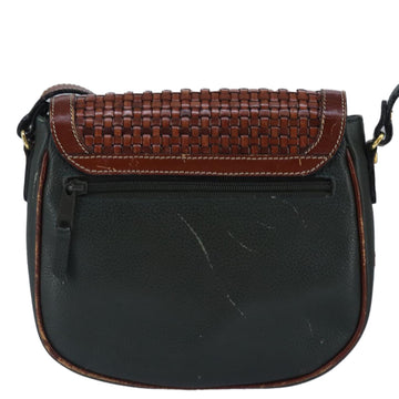 BALLY Shoulder Bag Leather Brown Green Auth ti2296 - 0