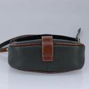 BALLY Shoulder Bag Leather Brown Green Auth ti2296-5