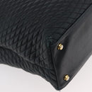 BALLY Quilted Chain Shoulder Bag Leather Navy Auth ti2299-15