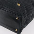 BALLY Quilted Chain Shoulder Bag Leather Navy Auth ti2299-16