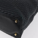 BALLY Quilted Chain Shoulder Bag Leather Navy Auth ti2299-17