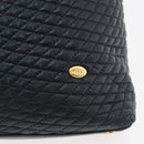 BALLY Quilted Chain Shoulder Bag Leather Navy Auth ti2299-18