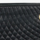 BALLY Quilted Chain Shoulder Bag Leather Navy Auth ti2299-10