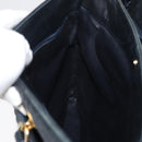 BALLY Quilted Chain Shoulder Bag Leather Navy Auth ti2299-21
