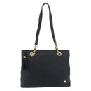 BALLY Quilted Chain Shoulder Bag Leather Navy Auth ti2299-13