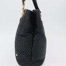 BALLY Quilted Chain Shoulder Bag Leather Navy Auth ti2299-4