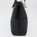 BALLY Quilted Chain Shoulder Bag Leather Navy Auth ti2299-6