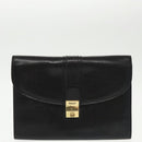 BALLY Clutch Bag Leather 3Set Black Auth ti2300-10