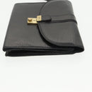 BALLY Clutch Bag Leather 3Set Black Auth ti2300-12