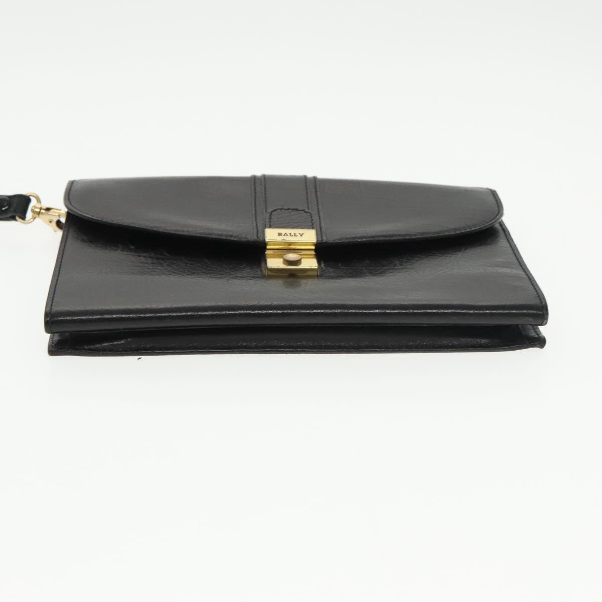 BALLY Clutch Bag Leather 3Set Black Auth ti2300