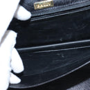 BALLY Clutch Bag Leather 3Set Black Auth ti2300-16
