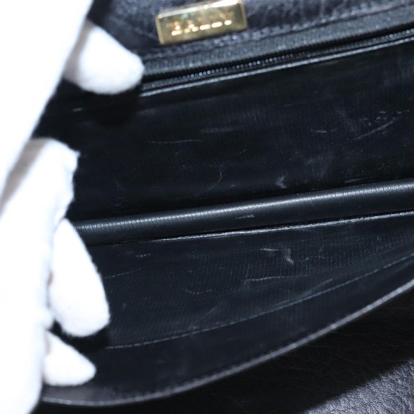 BALLY Clutch Bag Leather 3 Set Black Auth ti2300