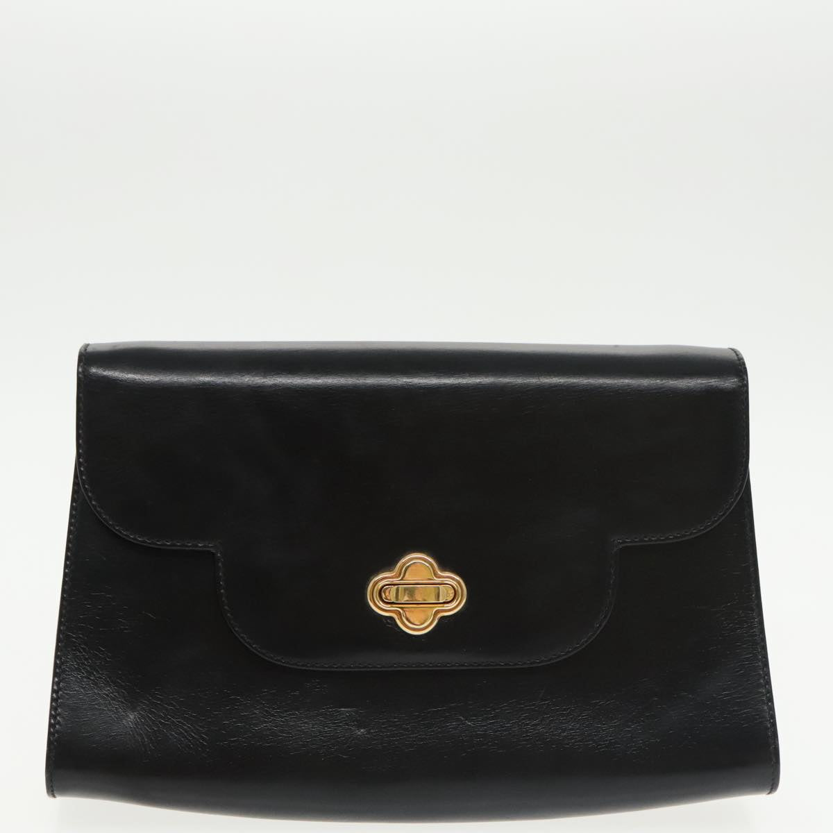 BALLY Clutch Bag Leather 3Set Black Auth ti2300