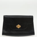 BALLY Clutch Bag Leather 3Set Black Auth ti2300-18