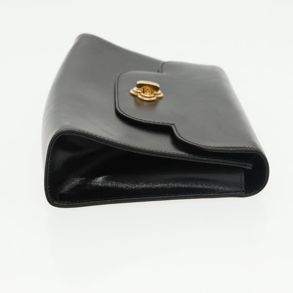 BALLY Clutch Bag Leather 3 Set Black Auth ti2300