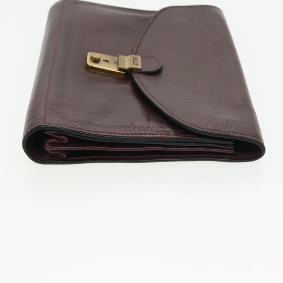 BALLY Clutch Bag Leather 3 Set Black Auth ti2300