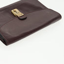 BALLY Clutch Bag Leather 3Set Black Auth ti2300-5