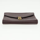 BALLY Clutch Bag Leather 3Set Black Auth ti2300-6