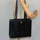 BALLY Shoulder Bag Leather Black Gold Auth ti2301-22