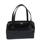 BALLY Hand Bag Leather Black Gold Auth ti2302-1