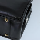 BALLY Hand Bag Leather Black Gold Auth ti2302-14