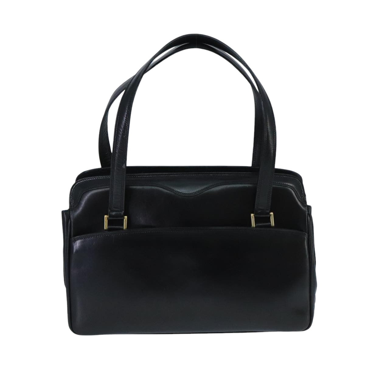 BALLY Hand Bag Leather Black Gold Auth ti2302 - 0