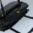 BALLY Hand Bag Leather Black Gold Auth ti2302-6