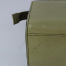 CELINE Hand Bag Leather Khaki Auth ti2319-12