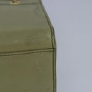 CELINE Hand Bag Leather Khaki Auth ti2319-13