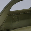 CELINE Hand Bag Leather Khaki Auth ti2319-14