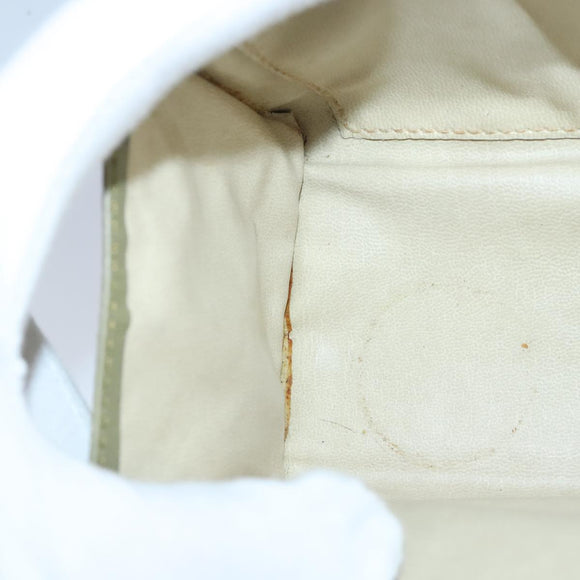 CELINE Hand Bag Leather Khaki Auth ti2319