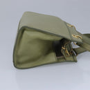 CELINE Hand Bag Leather Khaki Auth ti2319-5