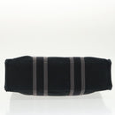 HERMES Fourre Tout PM Hand Bag Canvas Black Silver Auth ti2320-5