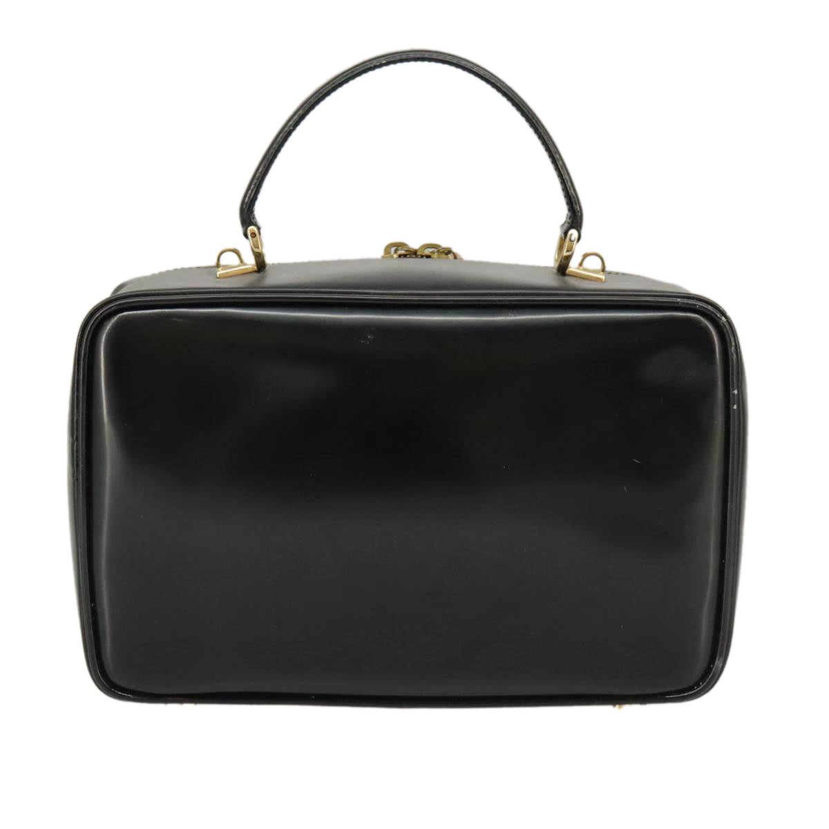 GUCCI Bamboo Hand Bag Enamel 2way Black Auth ti2333 - 0