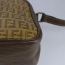 FENDI Zucchino Canvas Shoulder Bag Coated Canvas Brown Auth ti2336-17