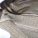 FENDI Zucchino Canvas Shoulder Bag Coated Canvas Brown Auth ti2336-21