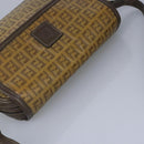 FENDI Zucchino Canvas Shoulder Bag Coated Canvas Brown Auth ti2336-6