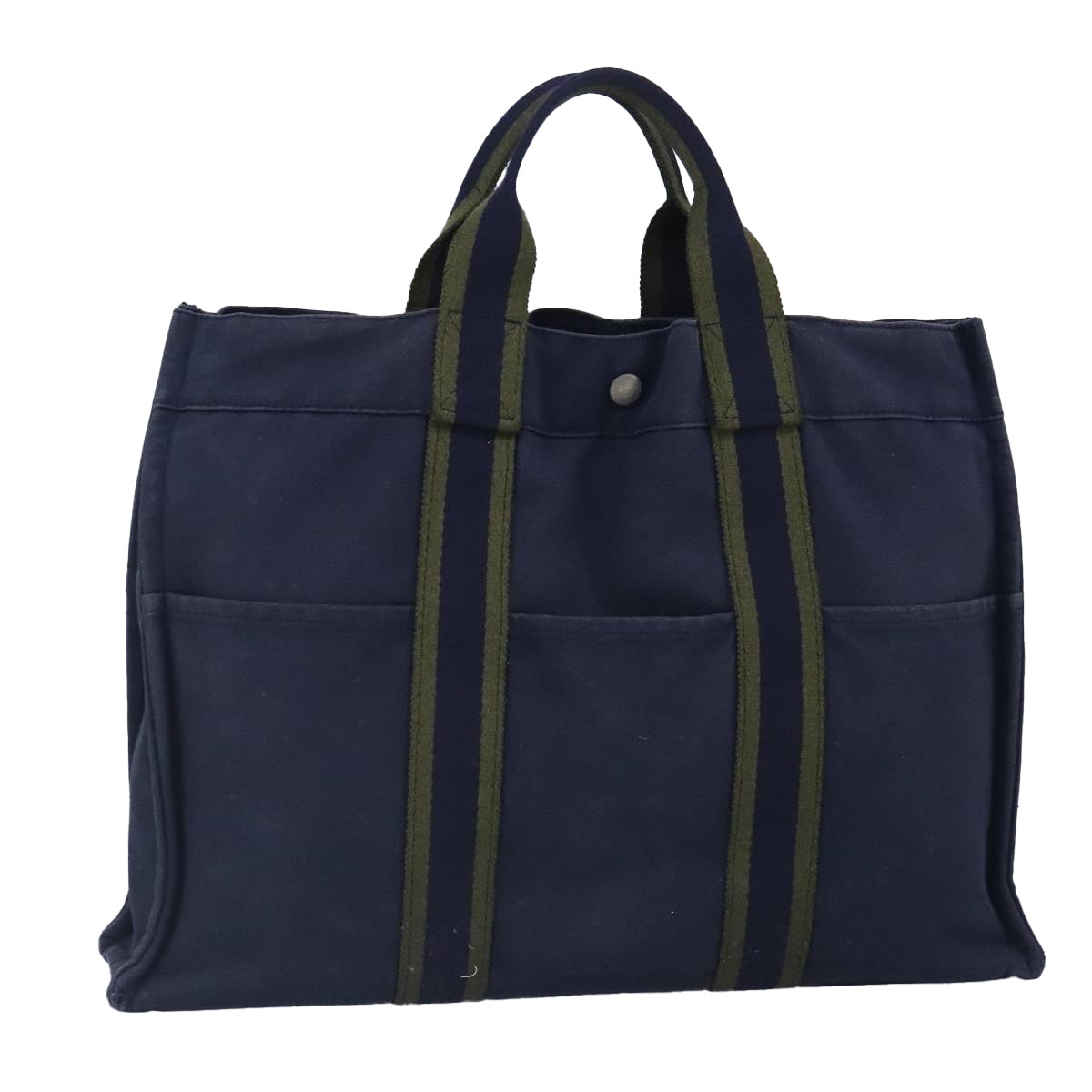 HERMES Fourre Tout MM Tote Bag Canvas Navy Auth ti2342