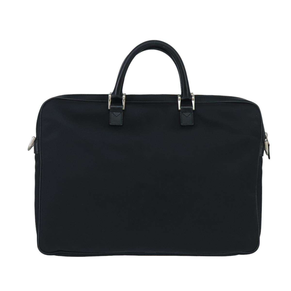 BURBERRY Business Bag Nylon Black Silver Auth ti2345