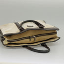 BURBERRY Black label Hand Bag Canvas White Silver Auth ti2347-16