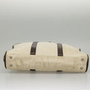 BURBERRY Black label Hand Bag Canvas White Silver Auth ti2347-7