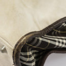 BURBERRY Black label Hand Bag Canvas White Silver Auth ti2347-21