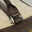 BURBERRY Black label Hand Bag Canvas White Silver Auth ti2347-10