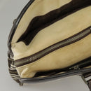 BURBERRY Black label Hand Bag Canvas White Silver Auth ti2347-26