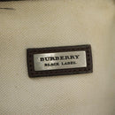 BURBERRY Black label Hand Bag Canvas White Silver Auth ti2347-27